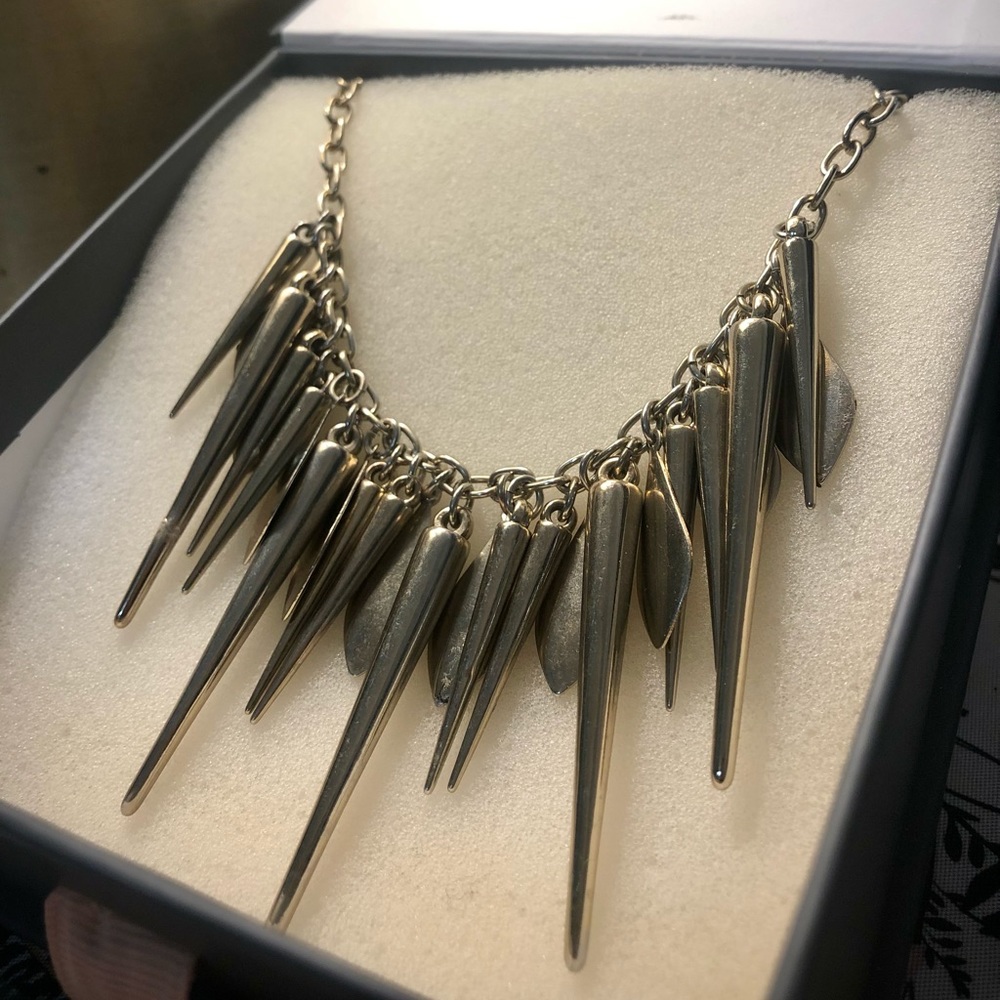 Gold Spike Statement Necklace
